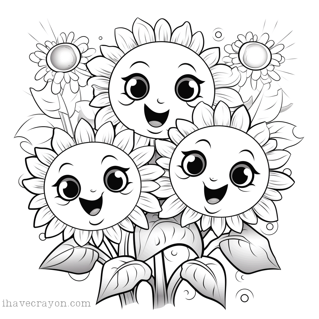 IHC Free Sunflowers Coloring Pages 001orig