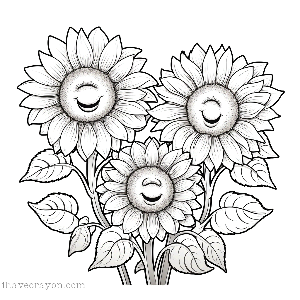 IHC Free Sunflowers Coloring Pages 005