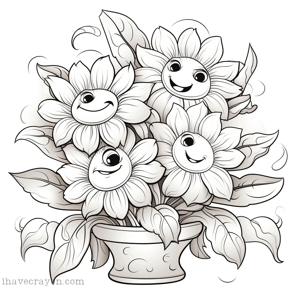 IHC Free Sunflowers Coloring Pages 007