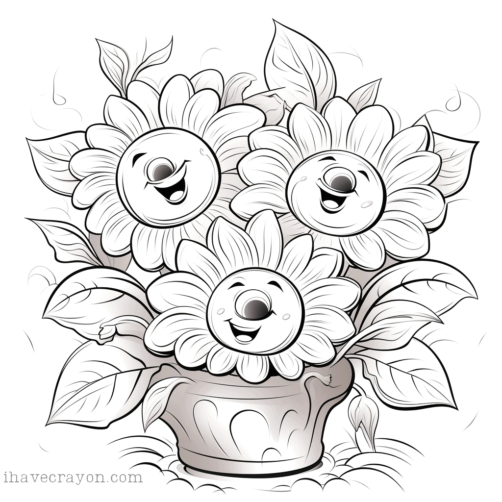 IHC Free Sunflowers Coloring Pages 012