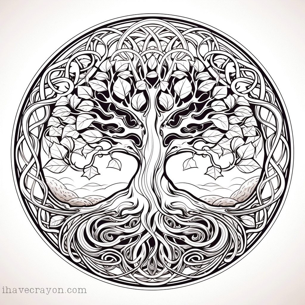 IHC Free Tree Madalas Coloring Pages 0001