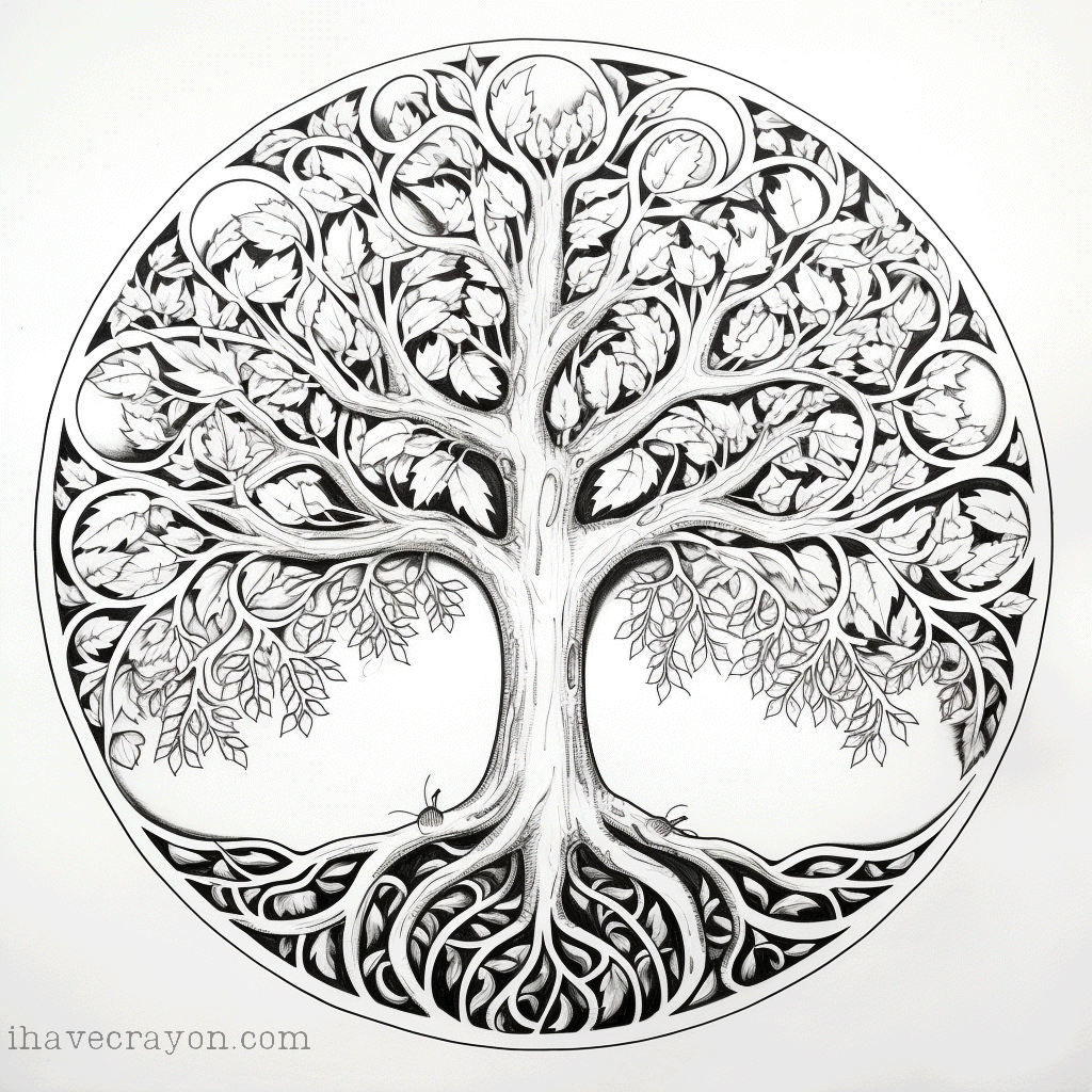 IHC Free Tree Madalas Coloring Pages 0002