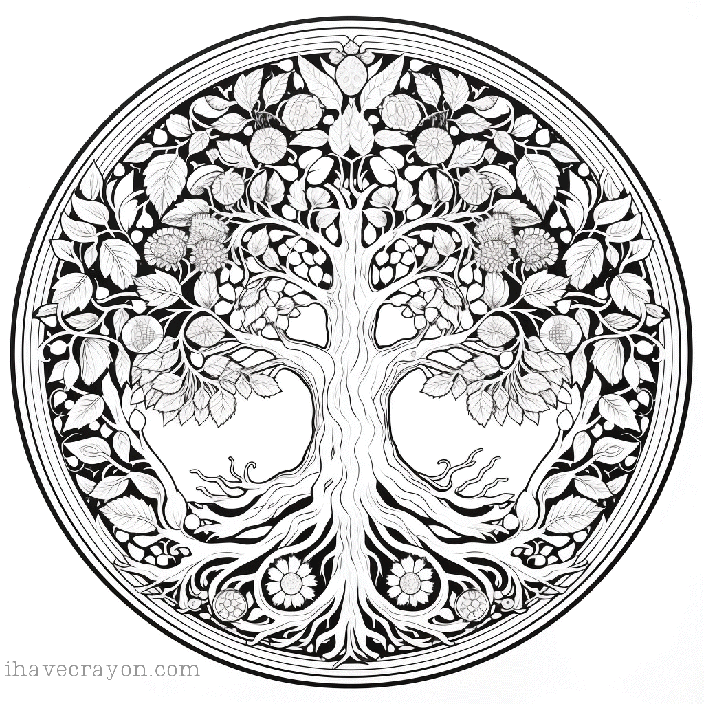 IHC Free Tree Madalas Coloring Pages 0003