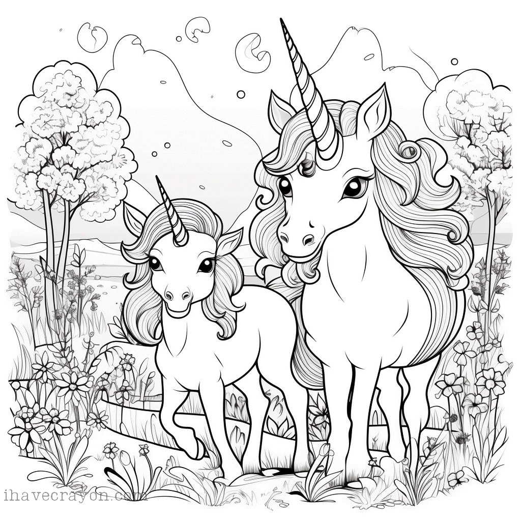 IHC Free Unicorn Coloring Pages 0001