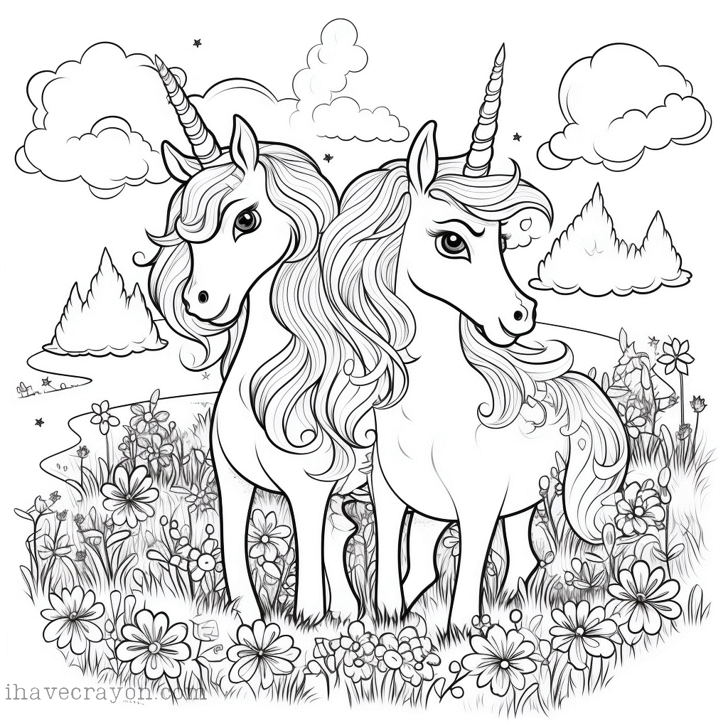 IHC Free Unicorn Coloring Pages 0002