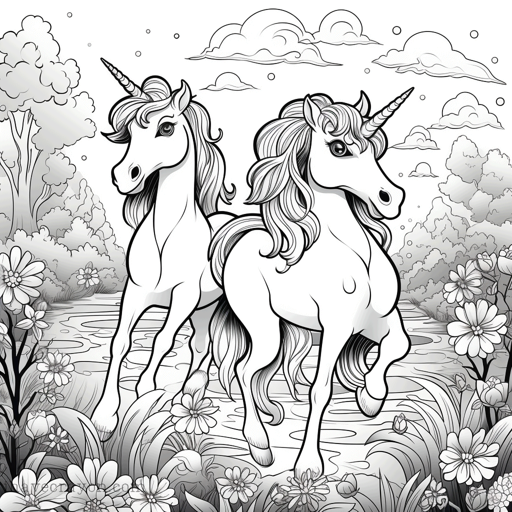 IHC Free Unicorn Coloring Pages 0005