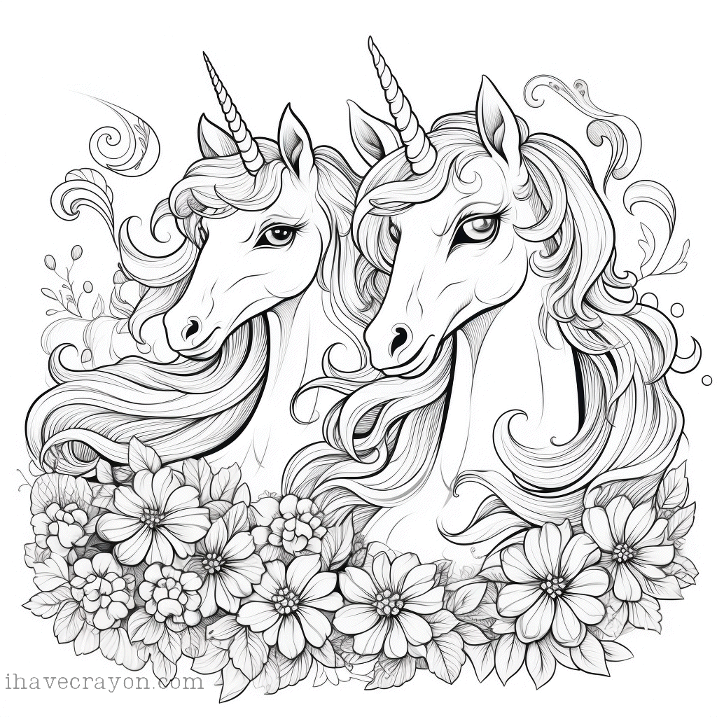 IHC Free Unicorn Coloring Pages 0011