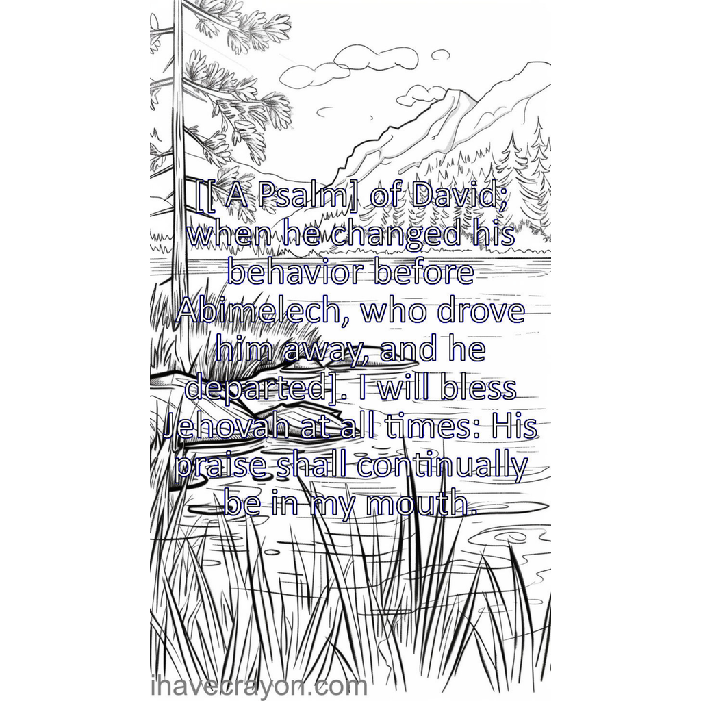 Psalms 34:1 coloring page