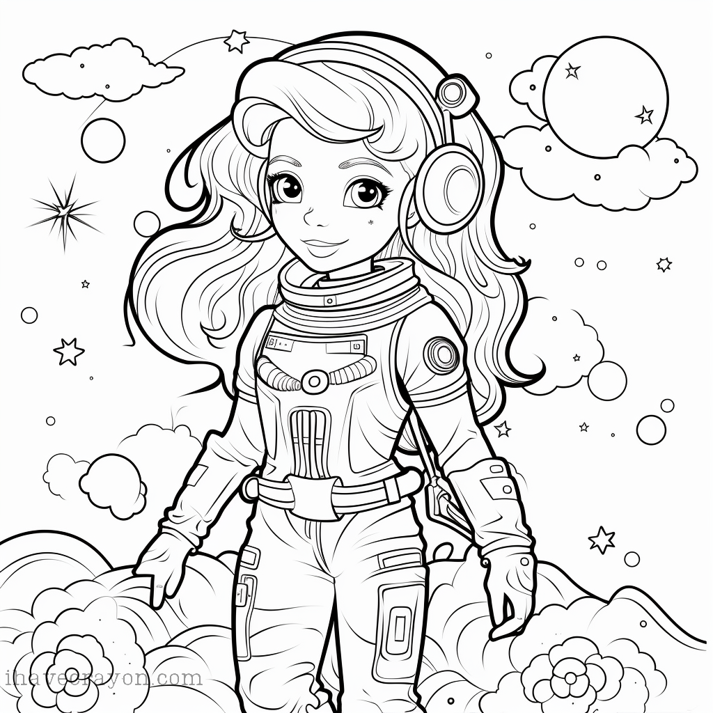 Astronaut Coloring Pages, sheet 1