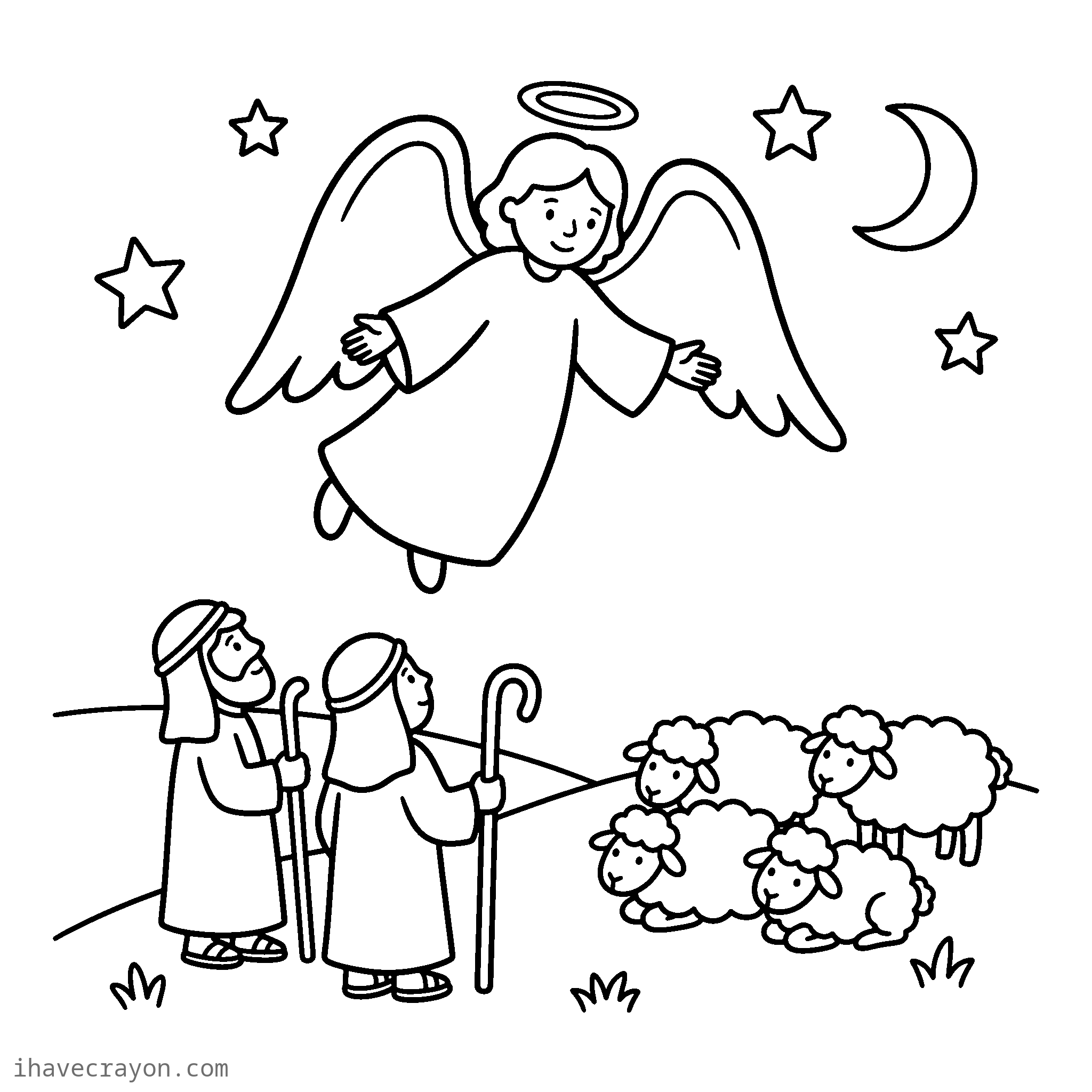 Christmas Angel Coloring Pages, sheet 1