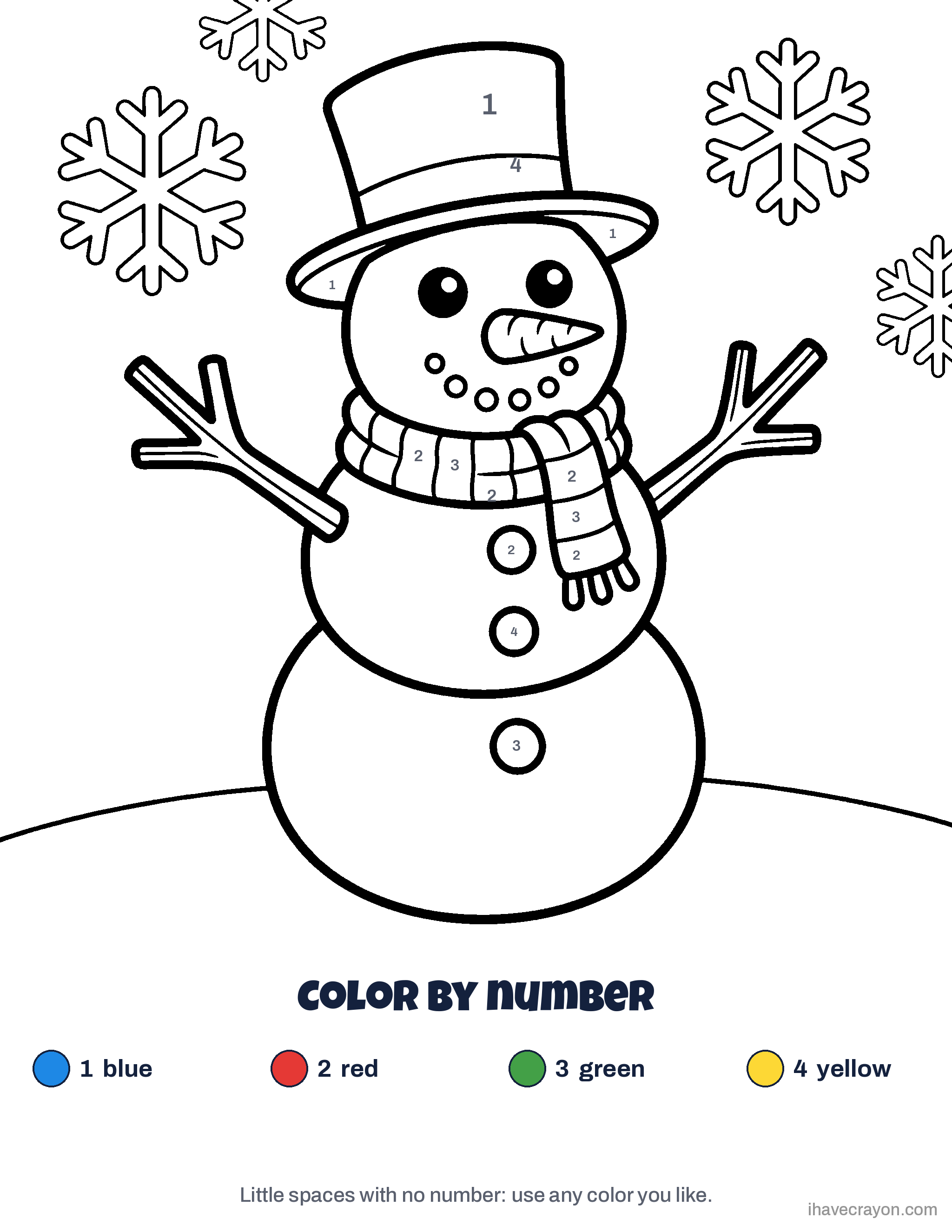 Christmas Color by Number, sheet 1