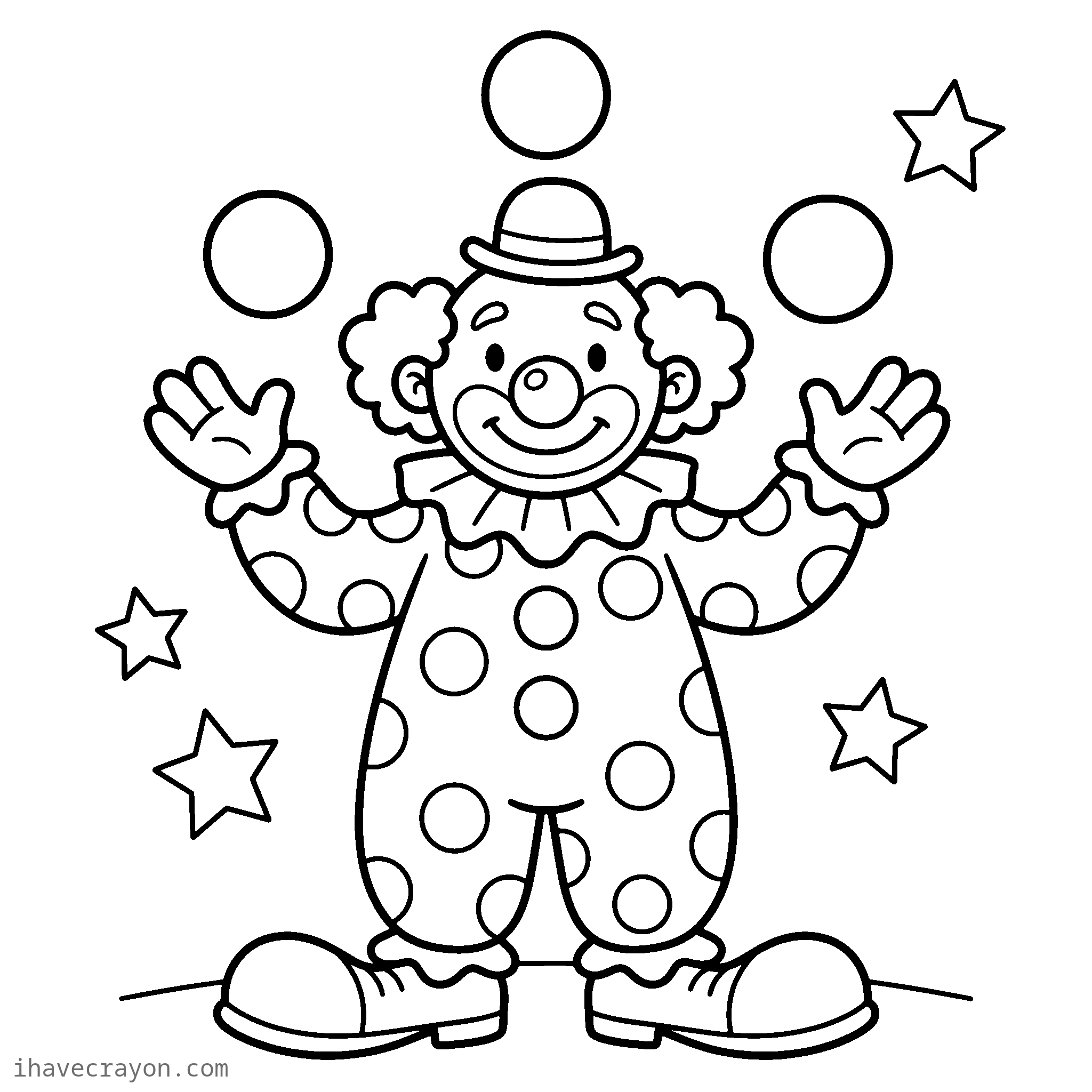 Clown Coloring Pages, sheet 1