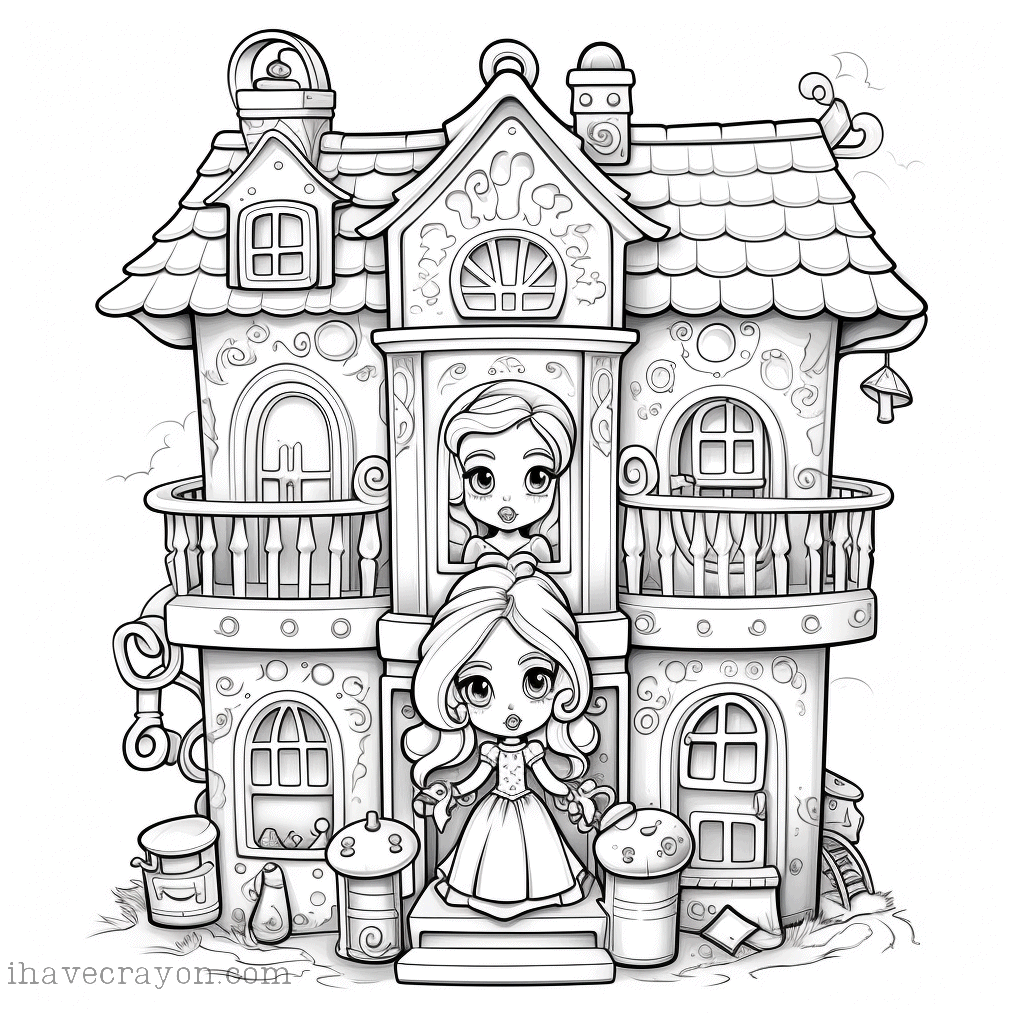 Dollhouse Coloring Pages, sheet 1