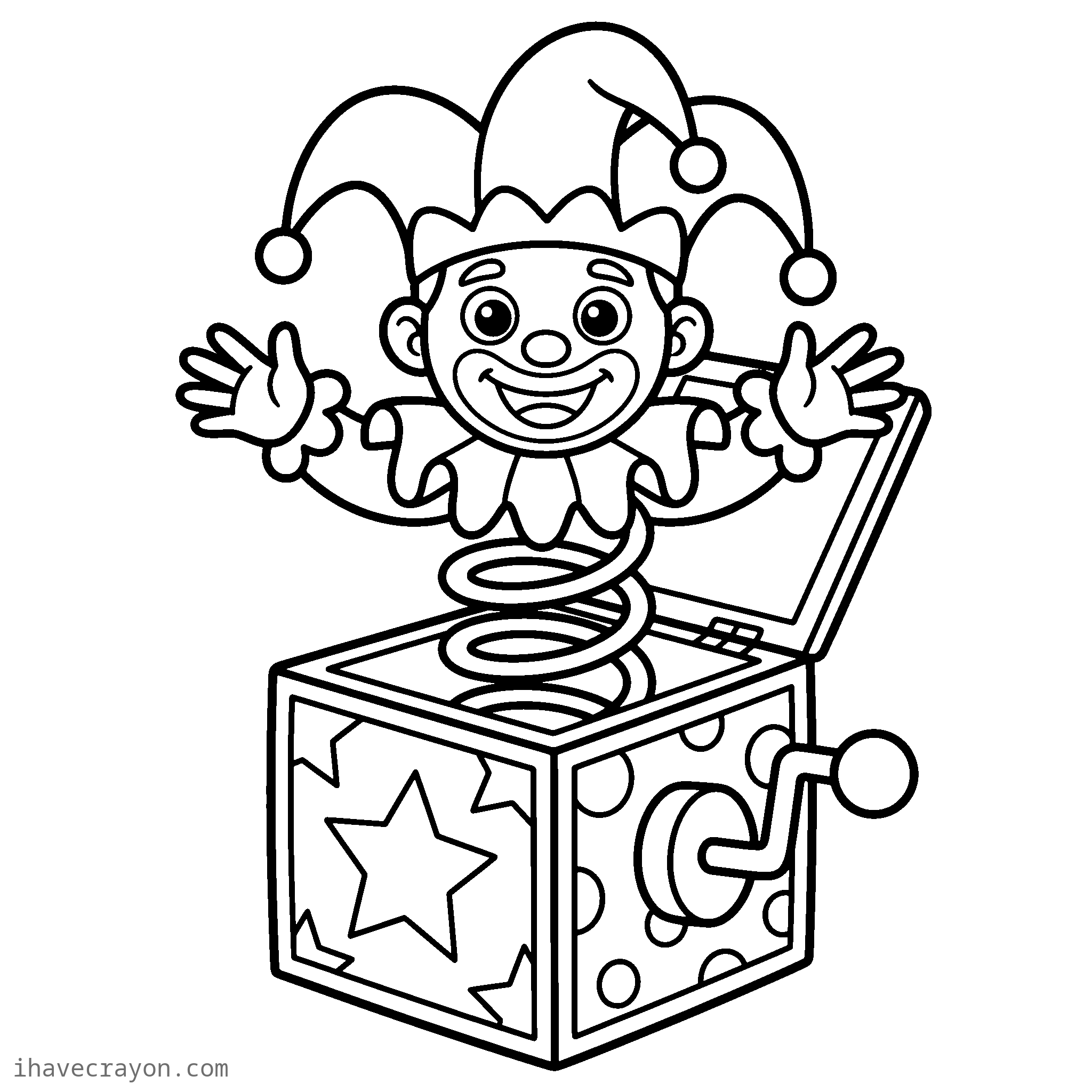Jack-in-the-Box Coloring Pages, sheet 1