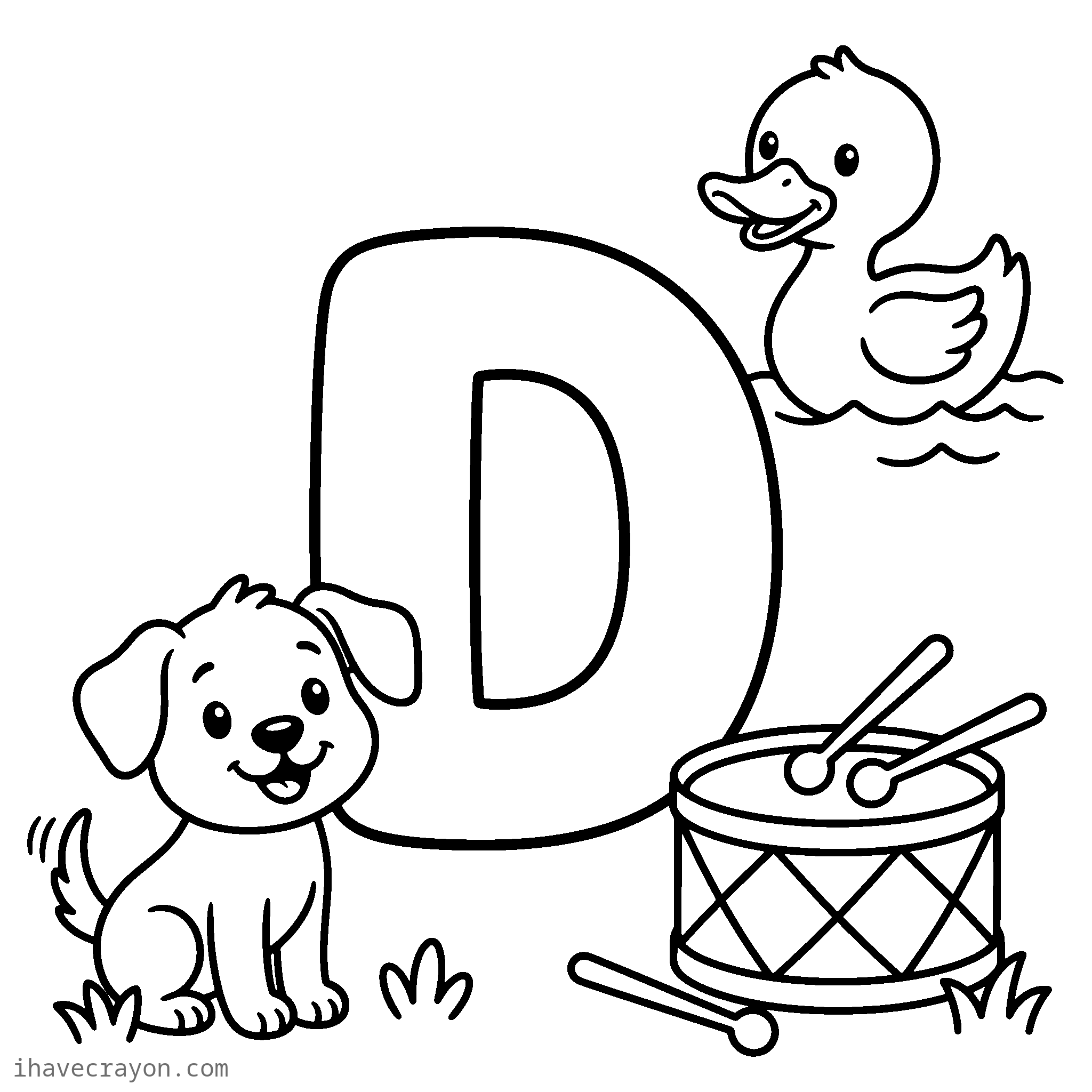 Letter D Coloring Pages, sheet 1