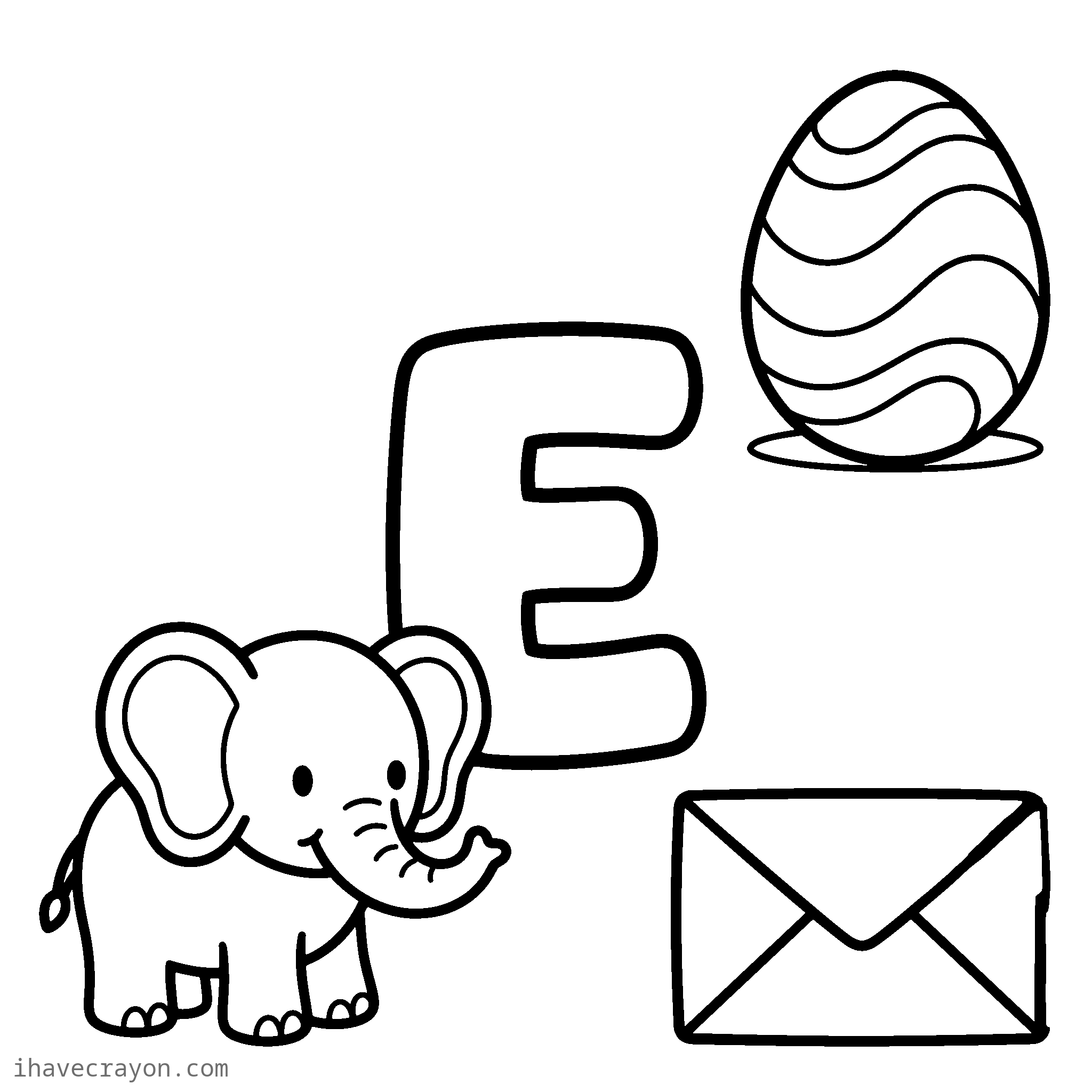 Letter E Coloring Pages, sheet 1