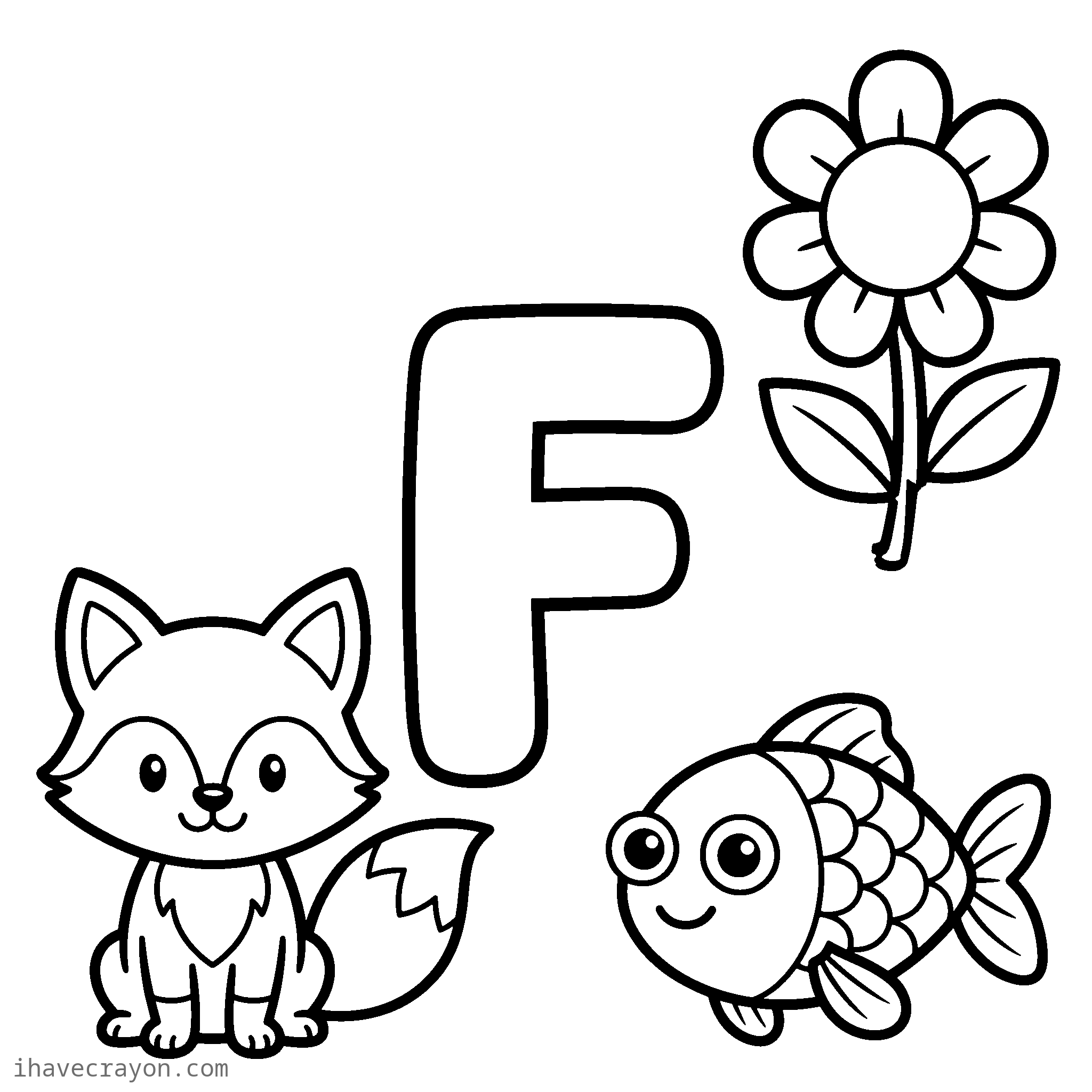 Letter F Coloring Pages, sheet 1