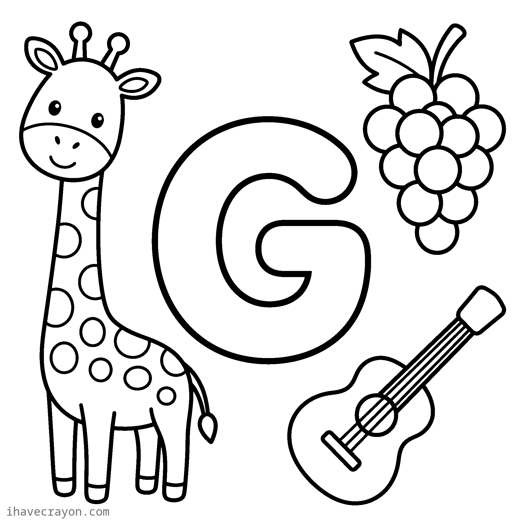 Letter G Coloring Pages, sheet 1