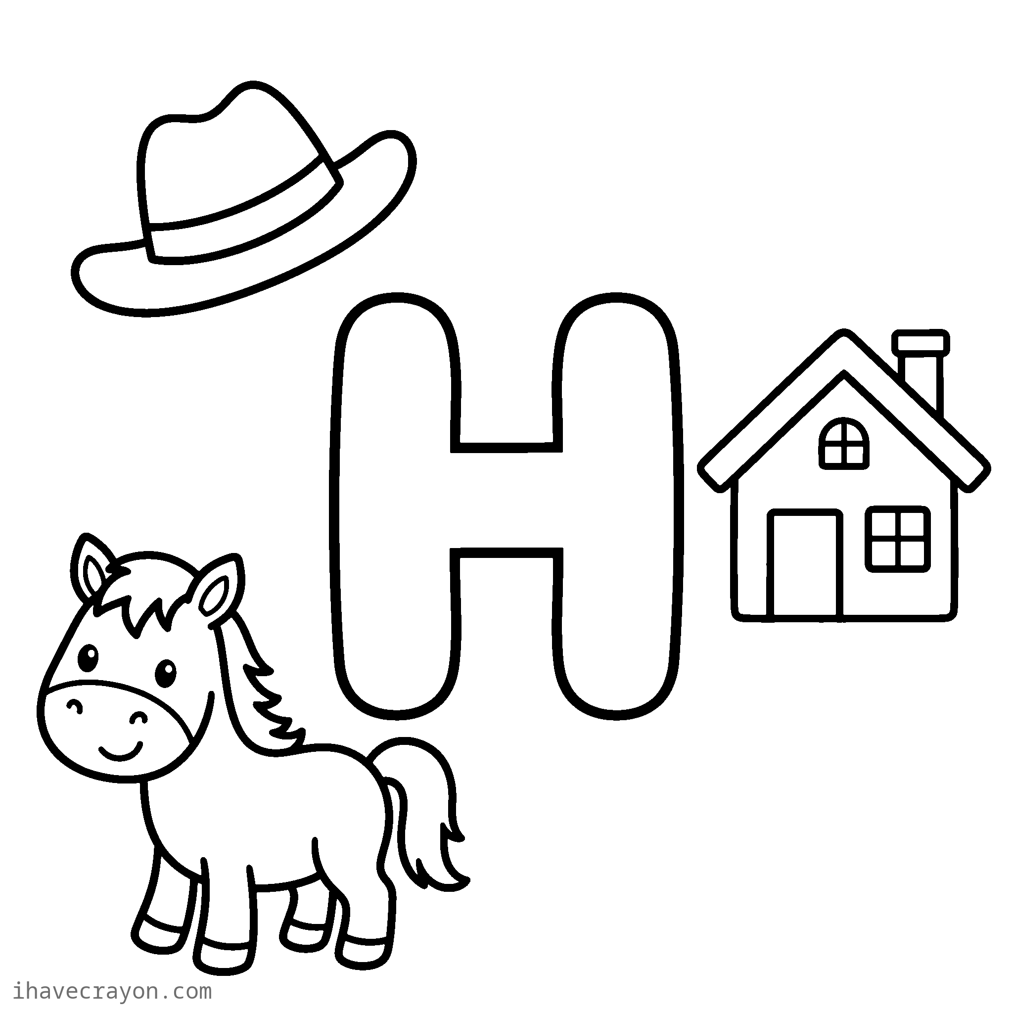 Letter H Coloring Pages, sheet 1