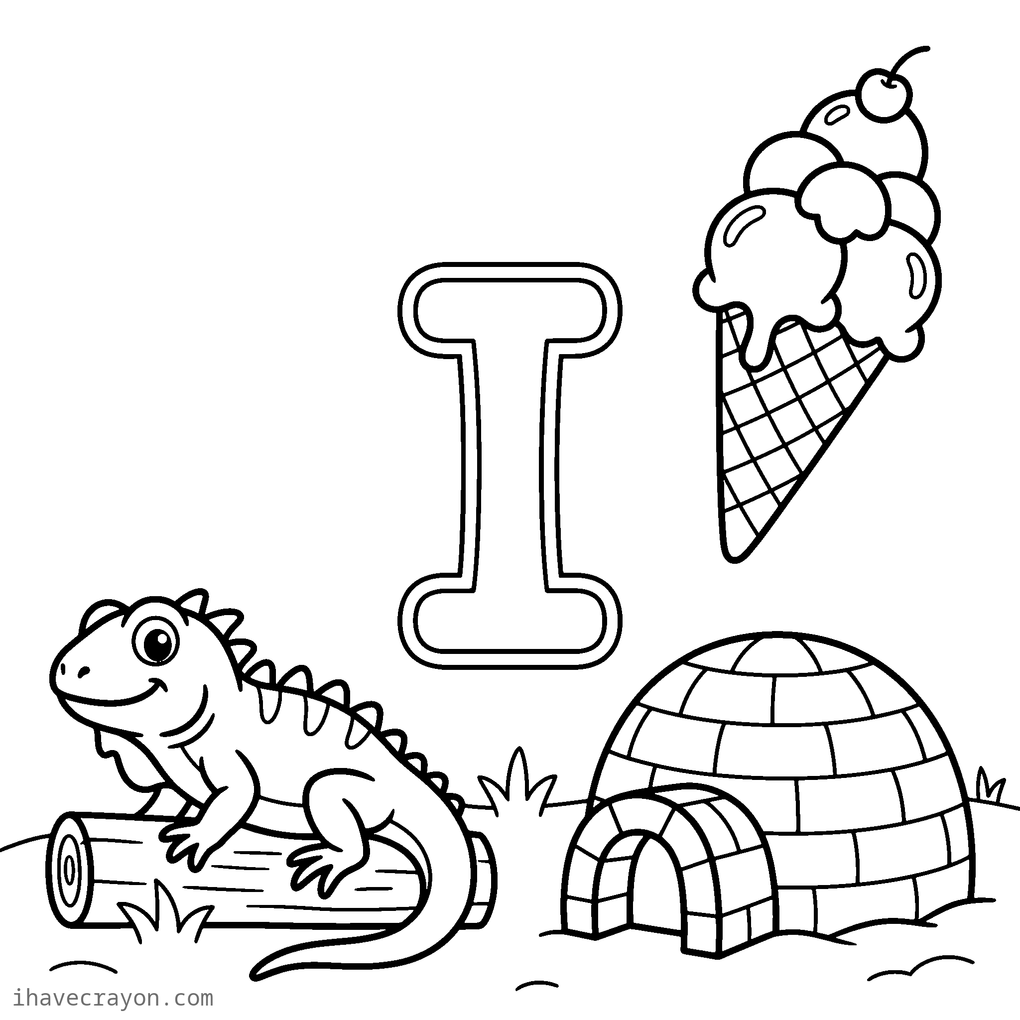 Letter I Coloring Pages, sheet 1