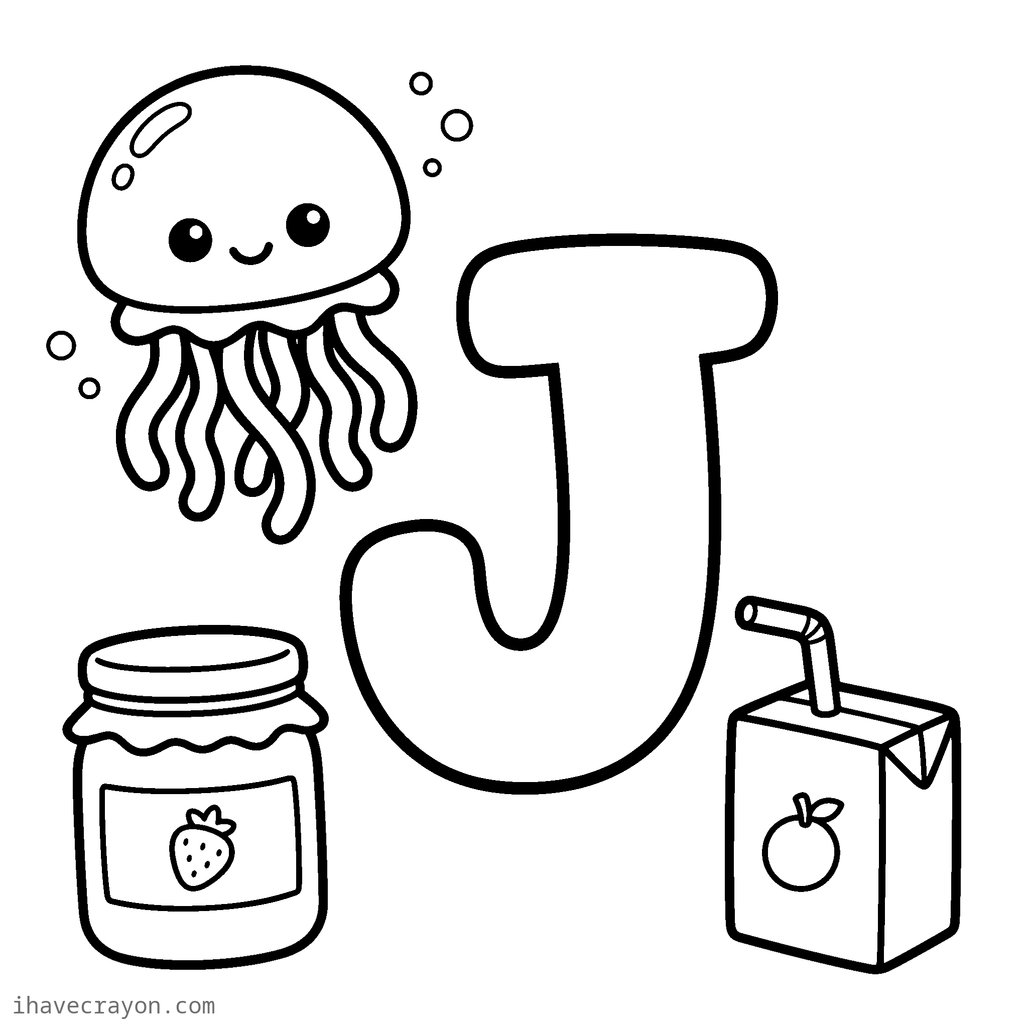 Letter J Coloring Pages, sheet 1