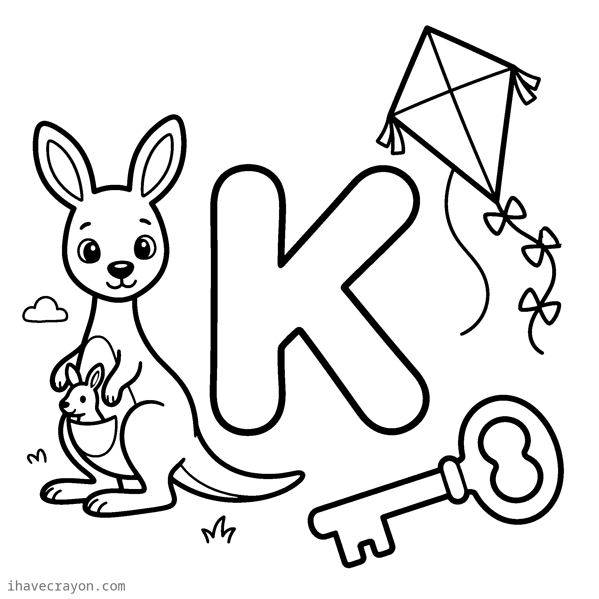 Letter K Coloring Pages, sheet 1