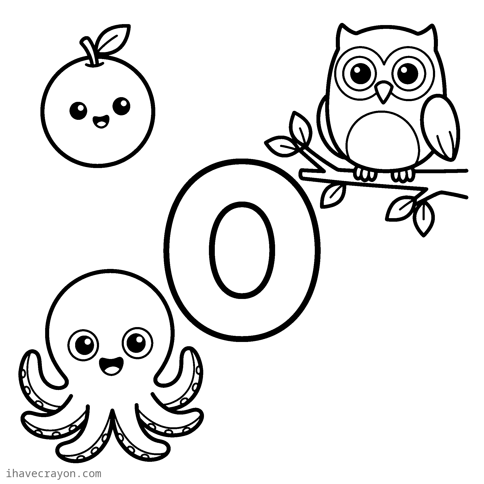 Letter O Coloring Pages, sheet 1
