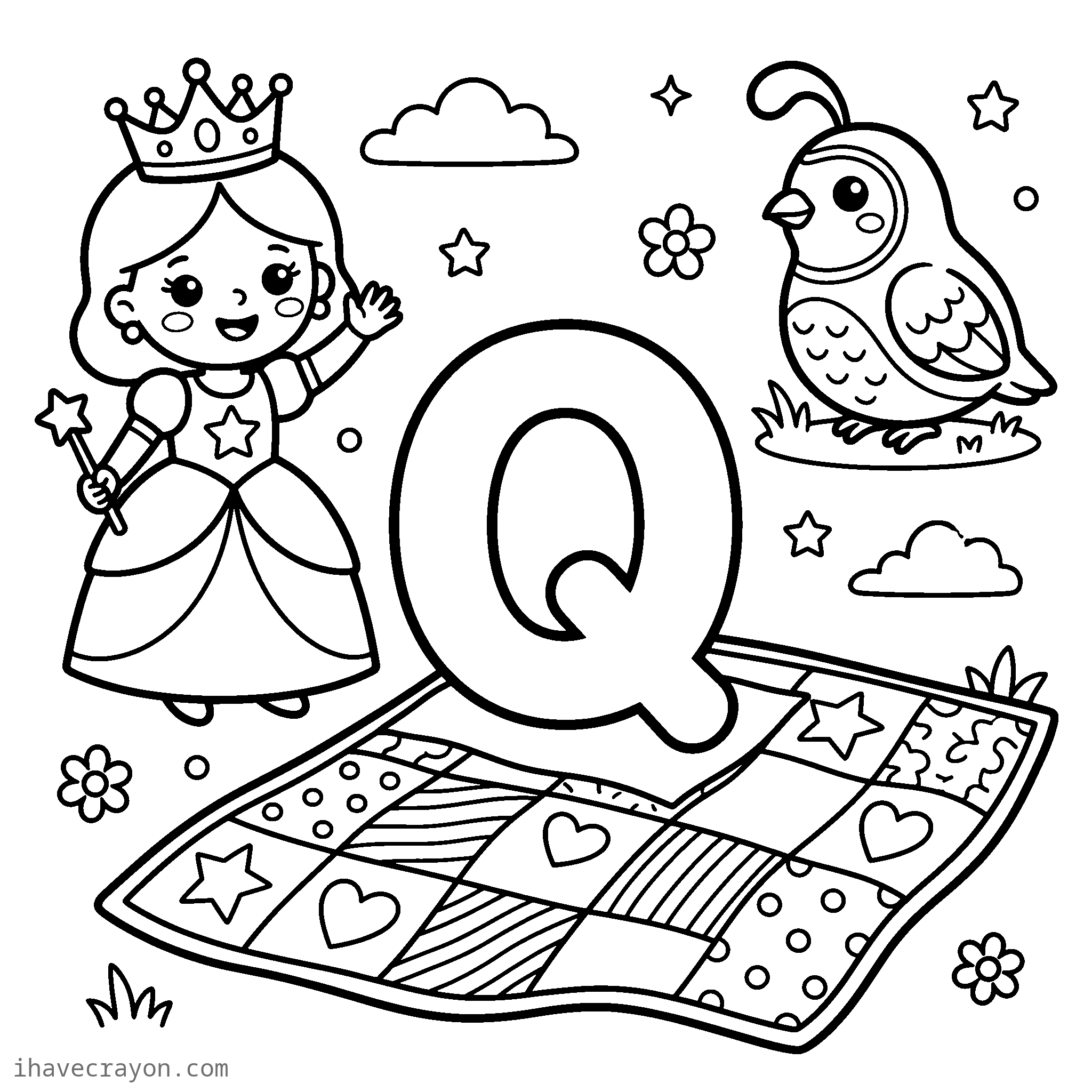 Letter Q Coloring Pages, sheet 1