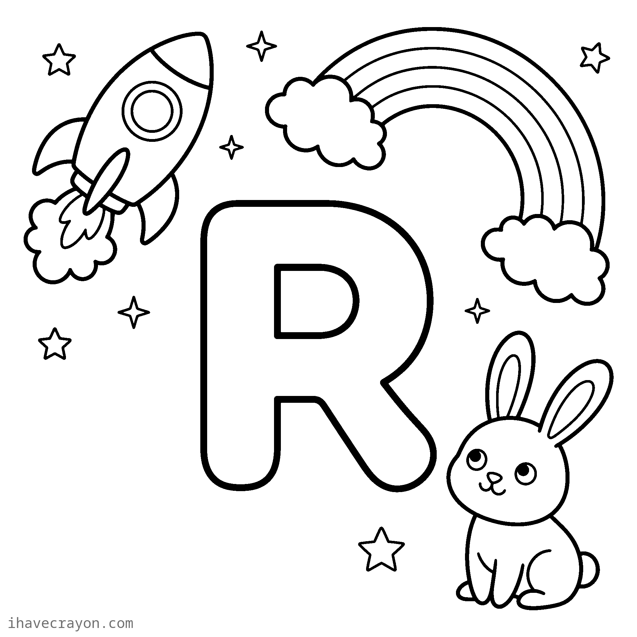 Letter R Coloring Pages, sheet 1