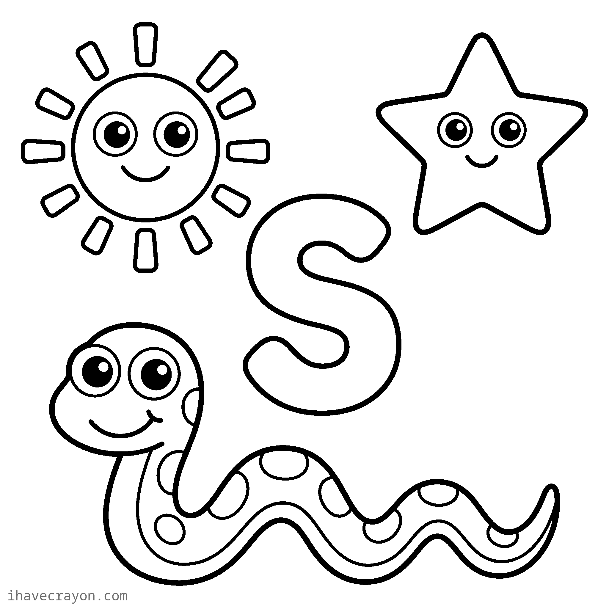 Letter S Coloring Pages, sheet 1