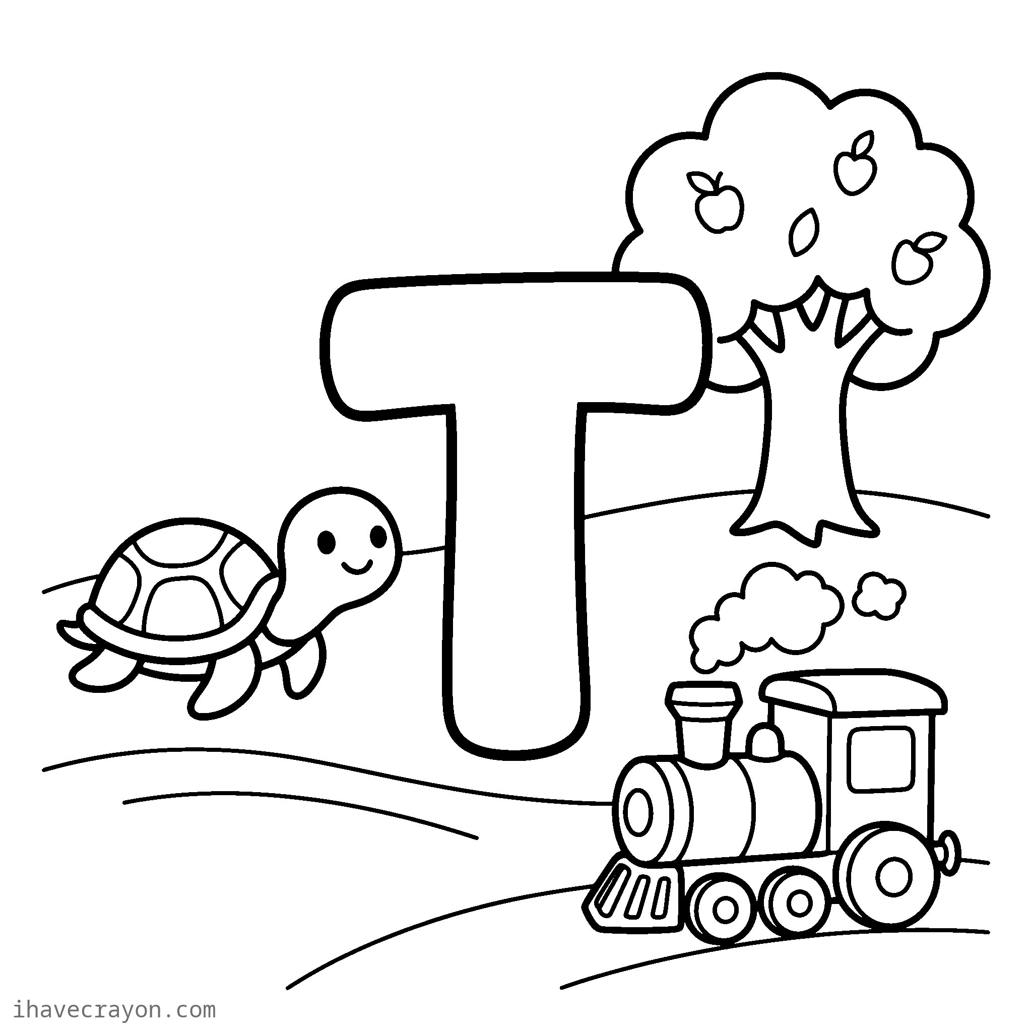 Letter T Coloring Pages, sheet 1