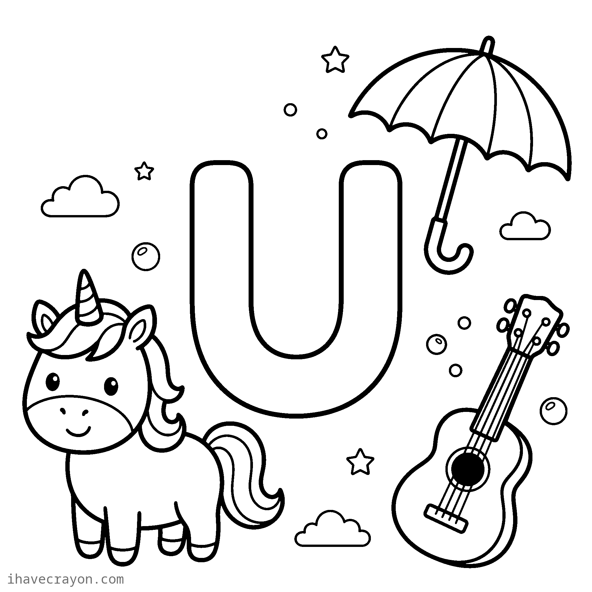 Letter U Coloring Pages, sheet 1