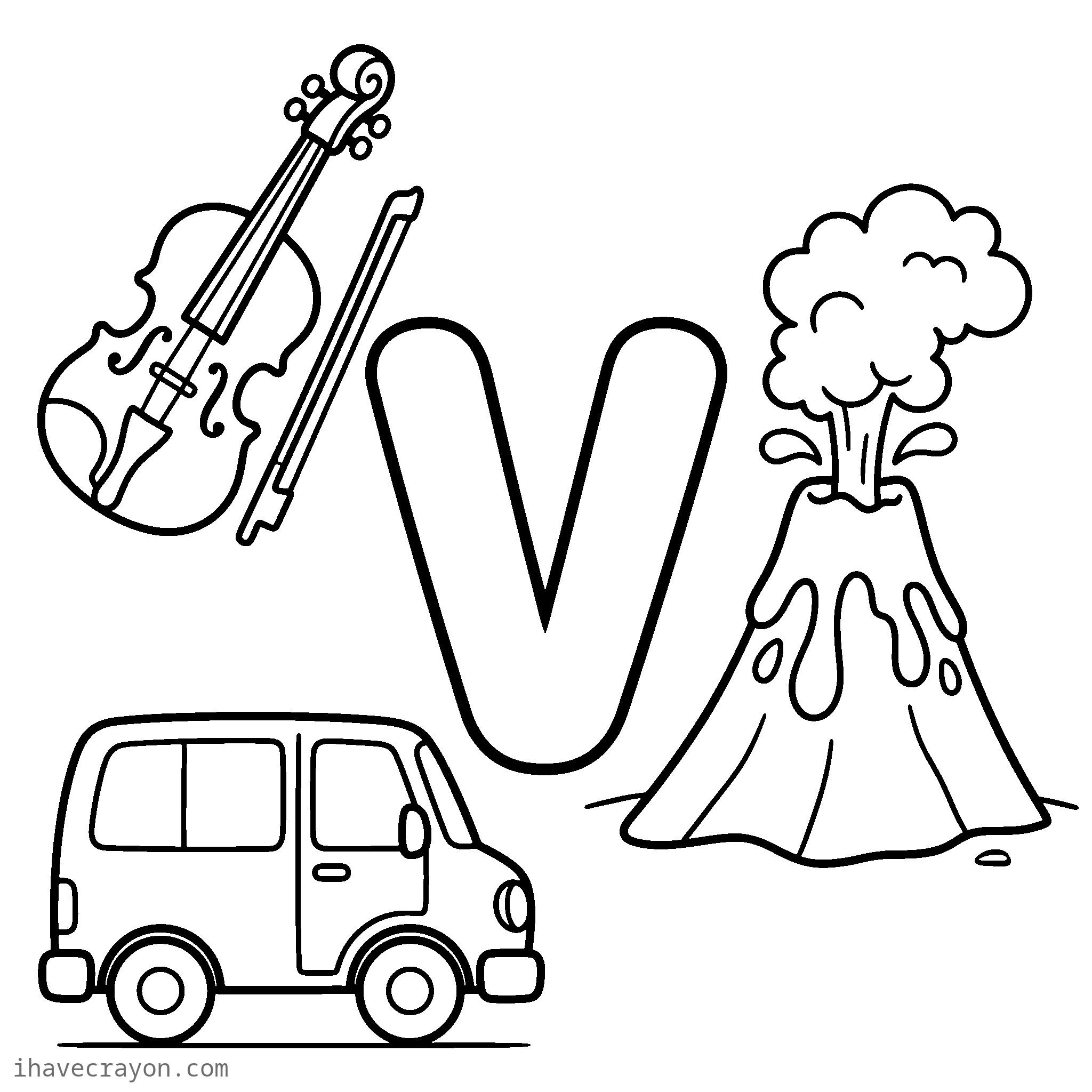 Letter V Coloring Pages, sheet 1
