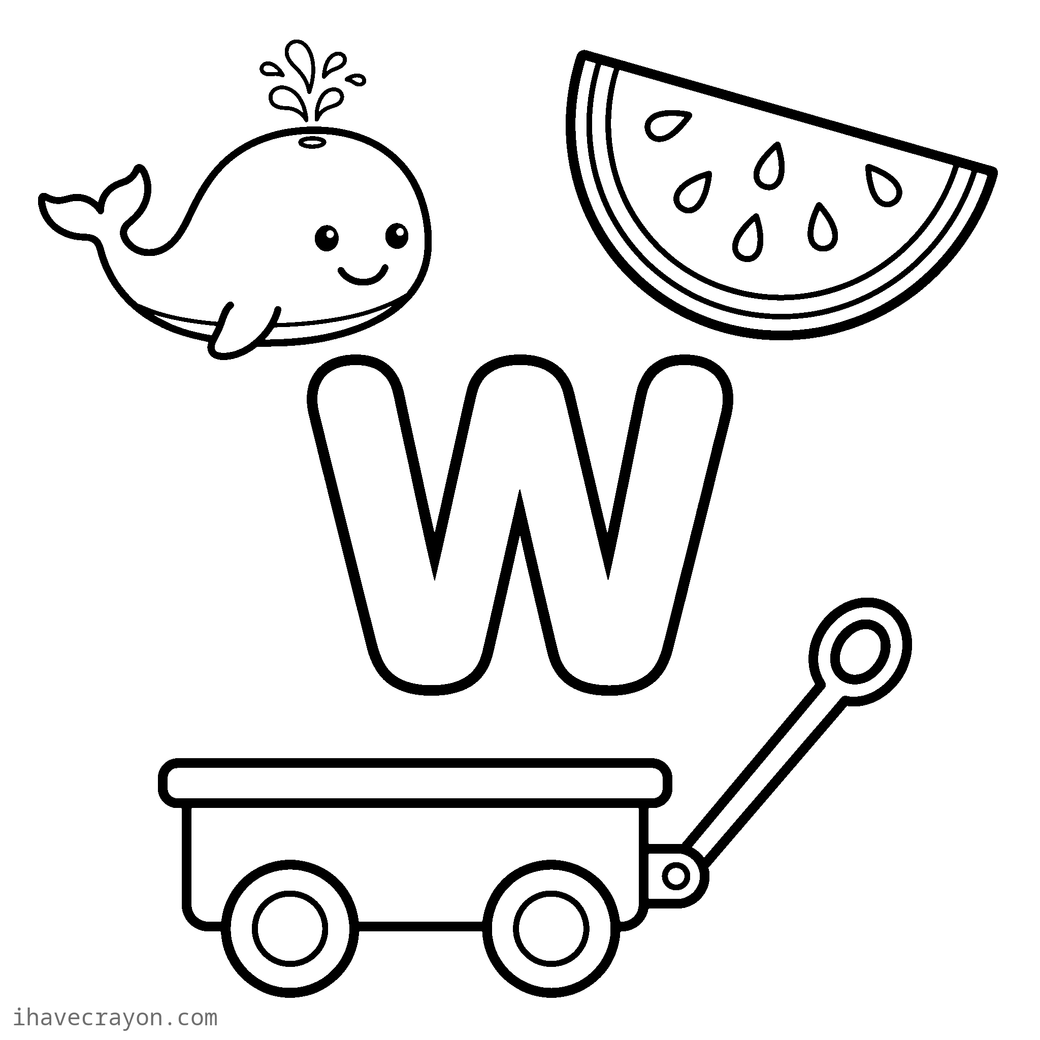 Letter W Coloring Pages, sheet 1