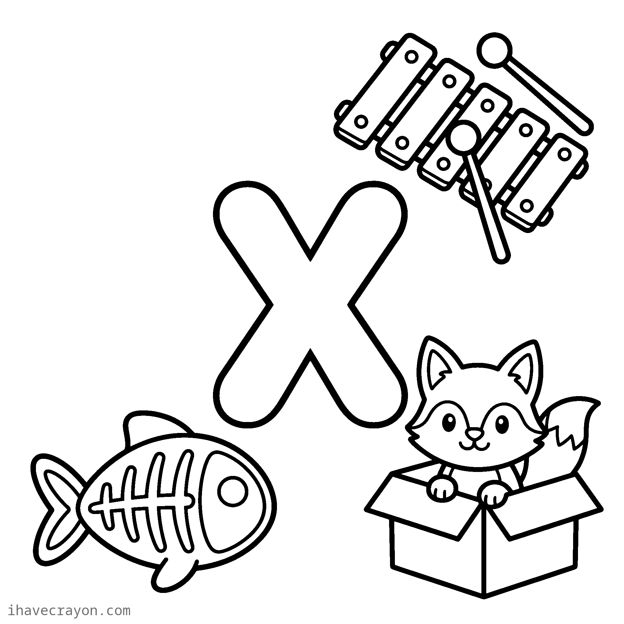 Letter X Coloring Pages, sheet 1