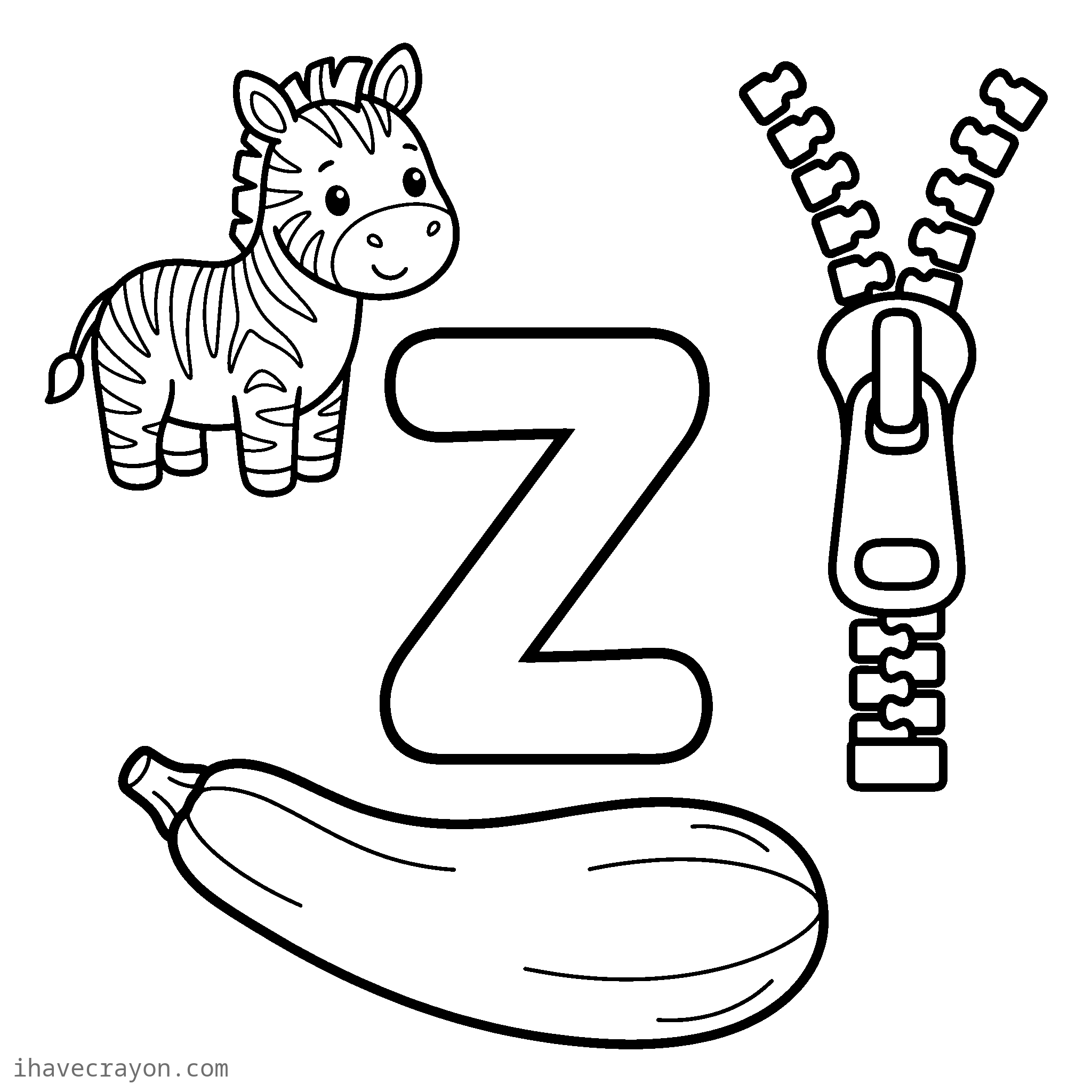 Letter Z Coloring Pages, sheet 1