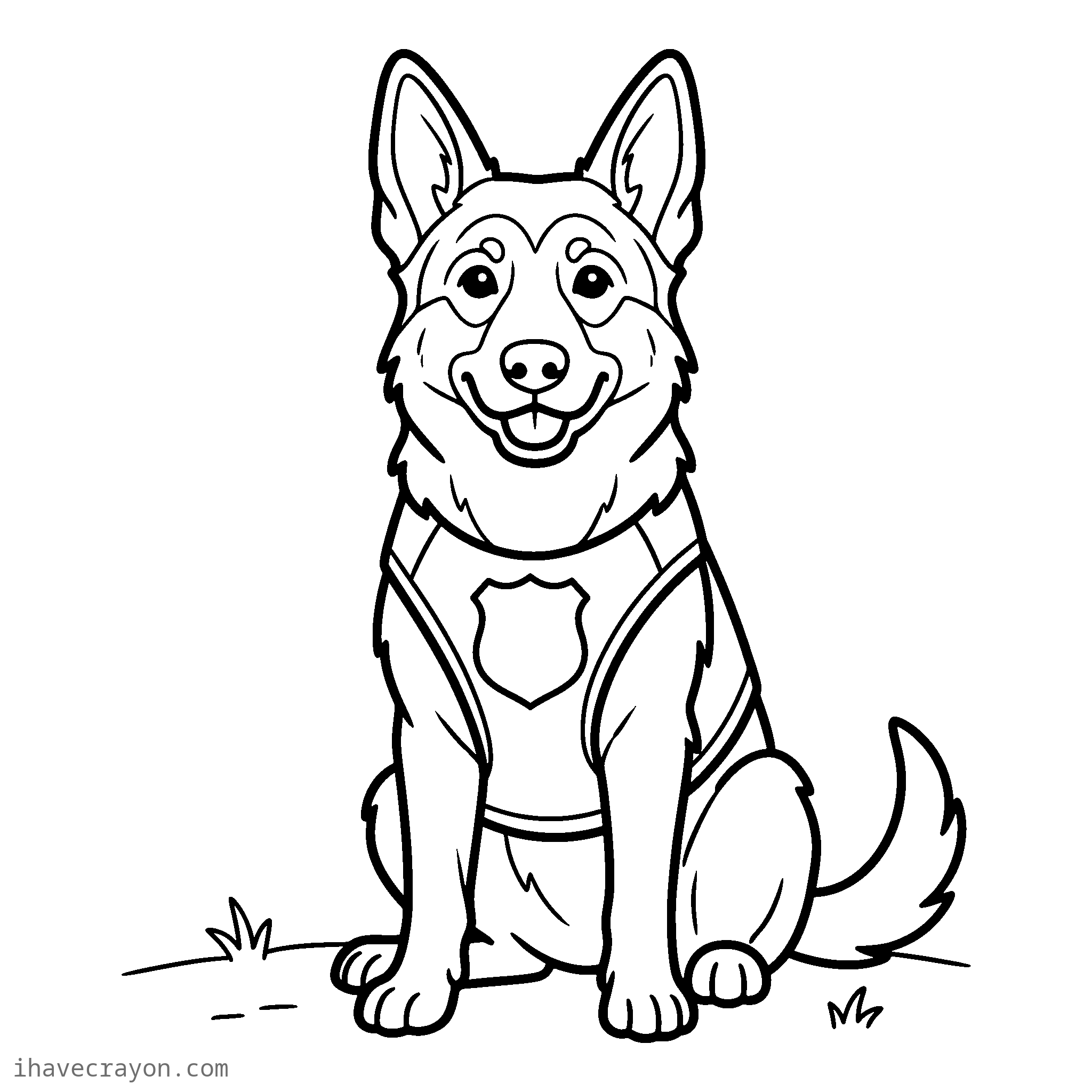 Police Dog Coloring Pages, sheet 1
