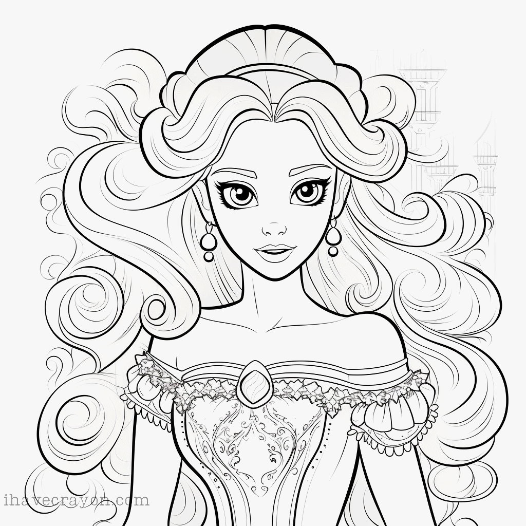 Princess Portrait Coloring Pages, sheet 1