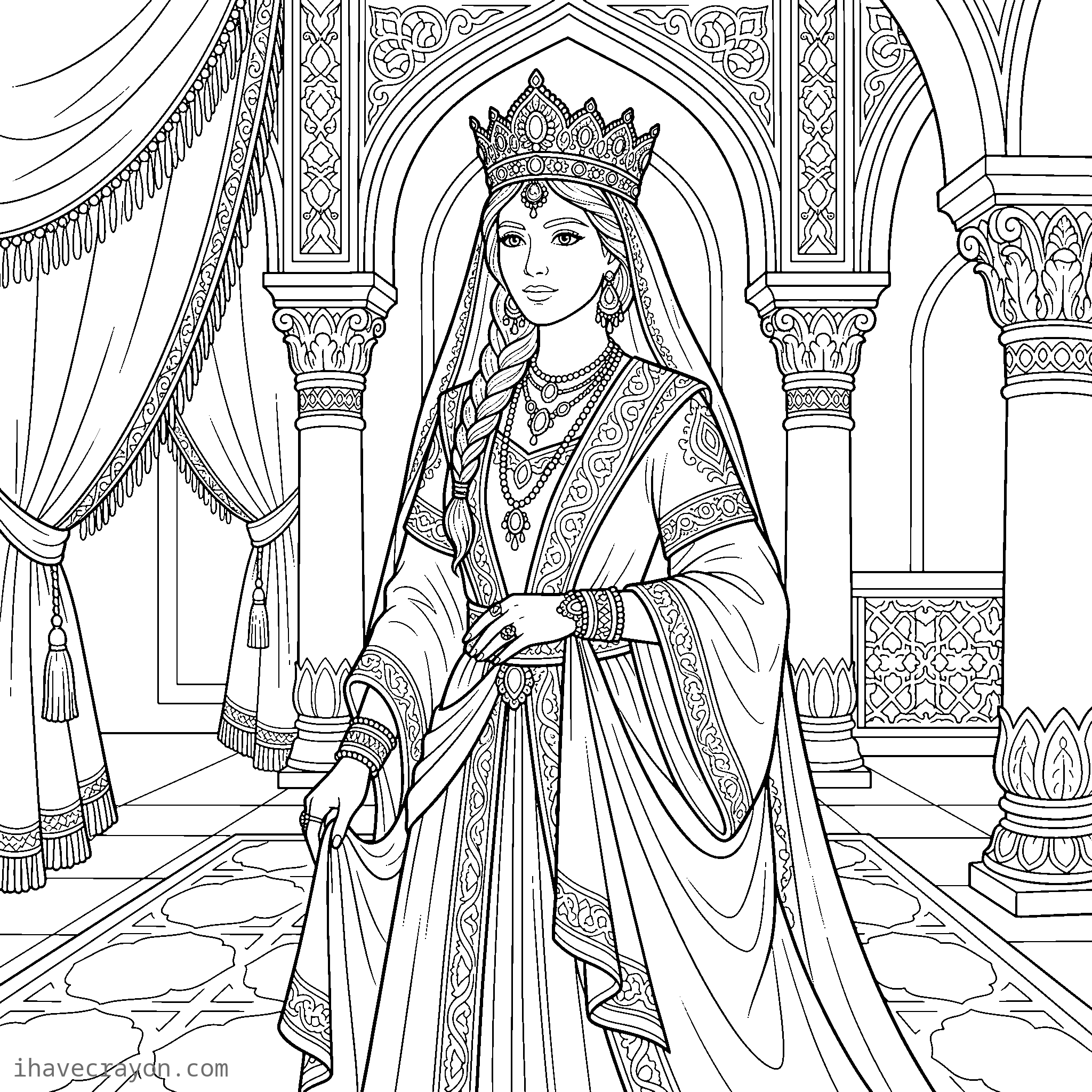 Queen Esther Coloring Pages, sheet 1