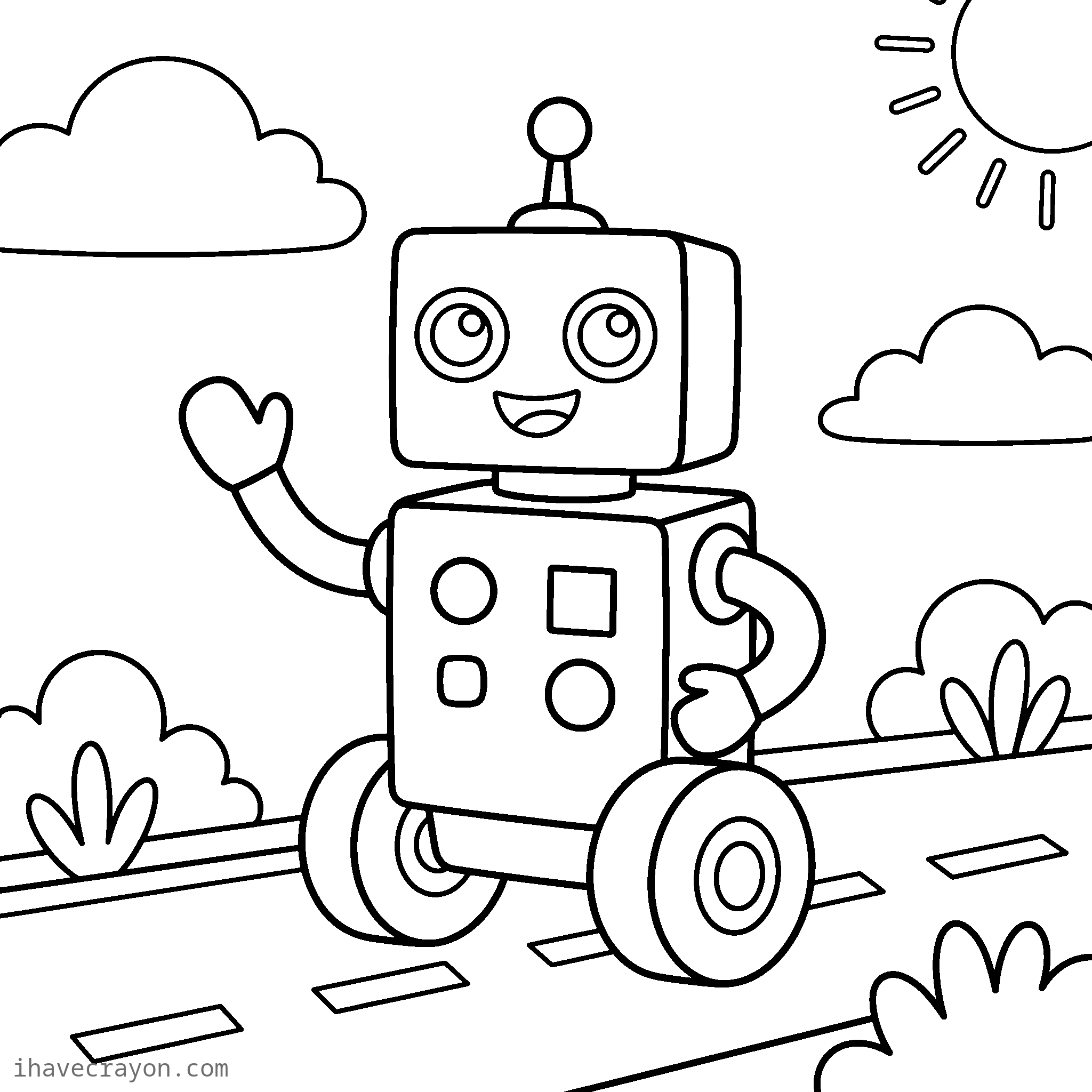 Robot Car Coloring Pages, sheet 1