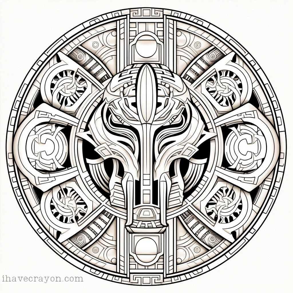 Space Mandala Coloring Pages, sheet 1