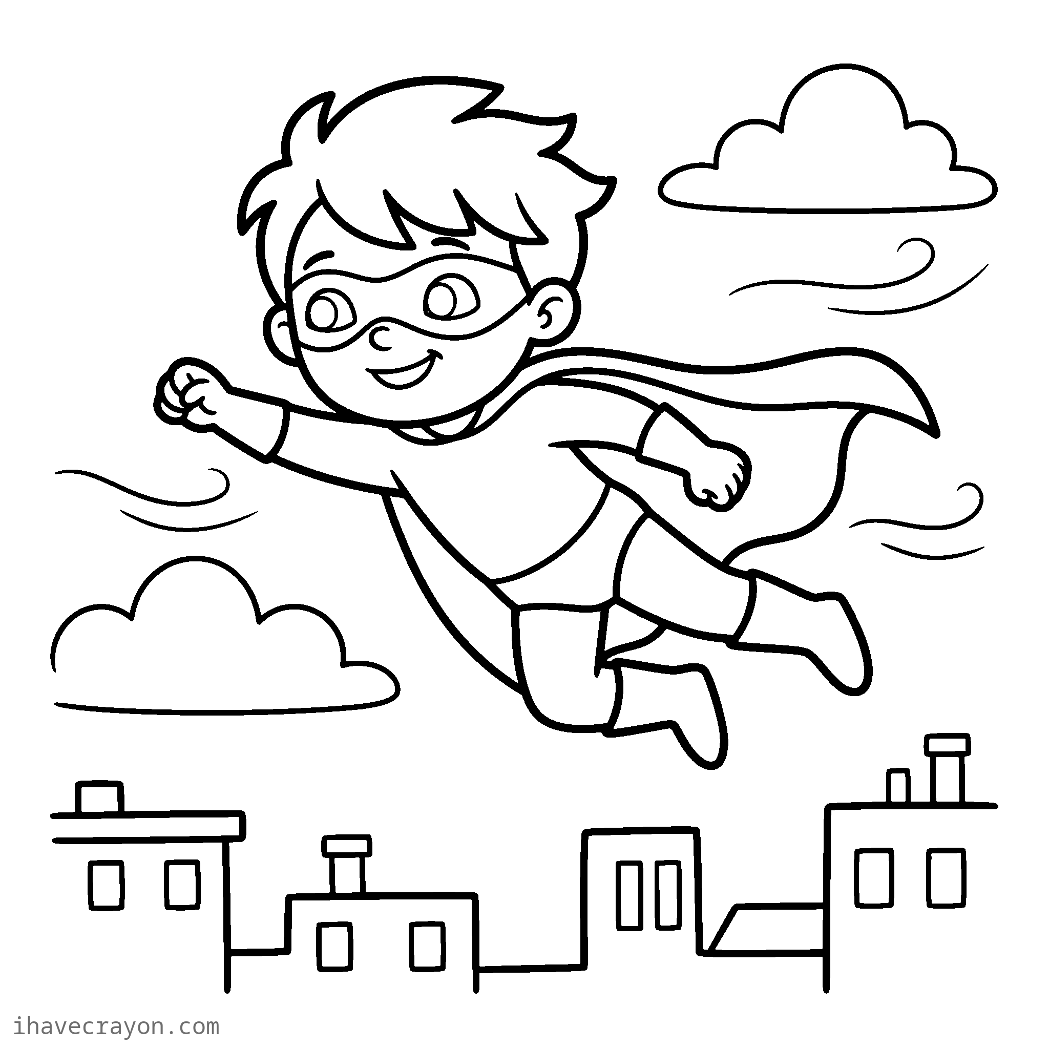 Superhero Coloring Pages, sheet 1