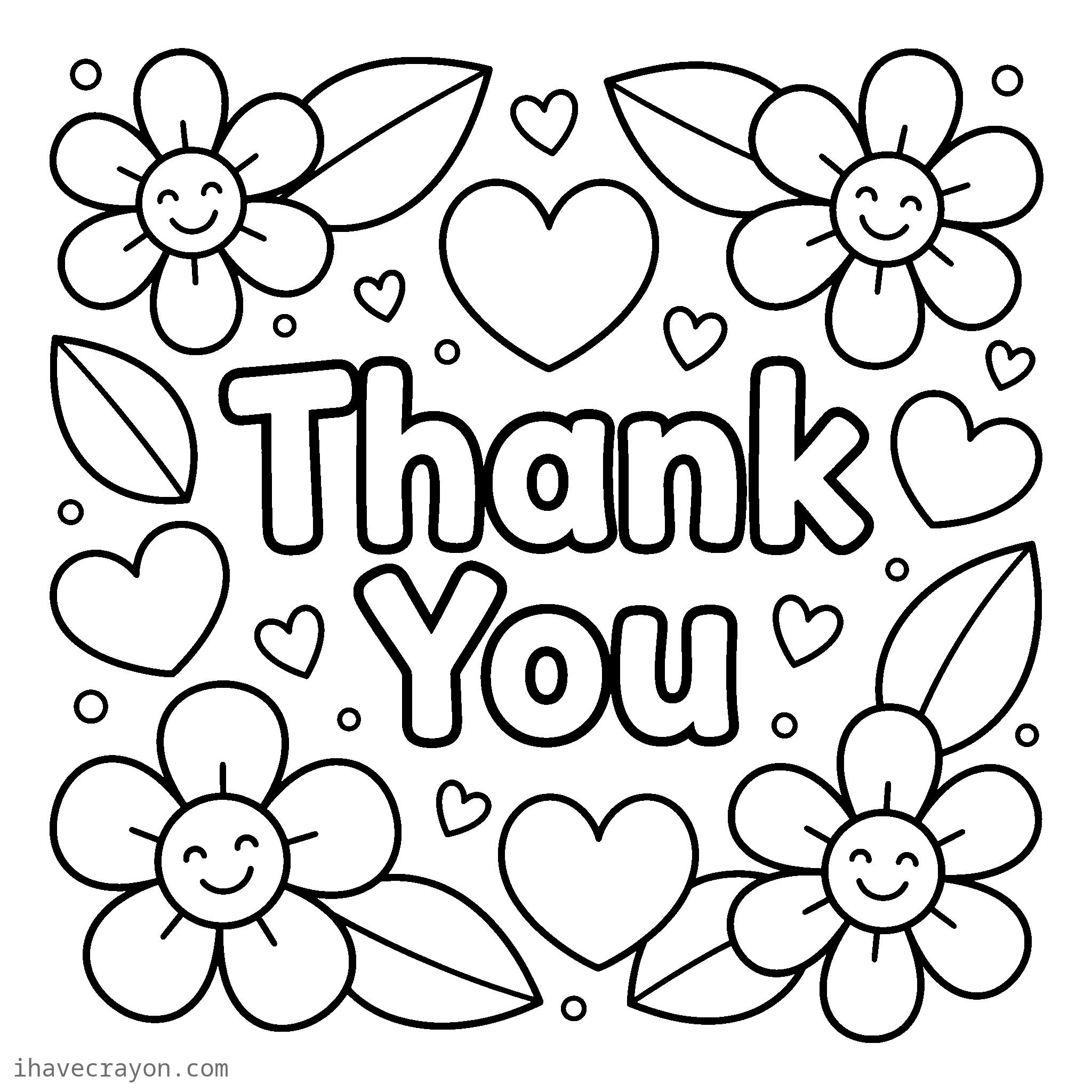 Thank You Coloring Pages, sheet 1