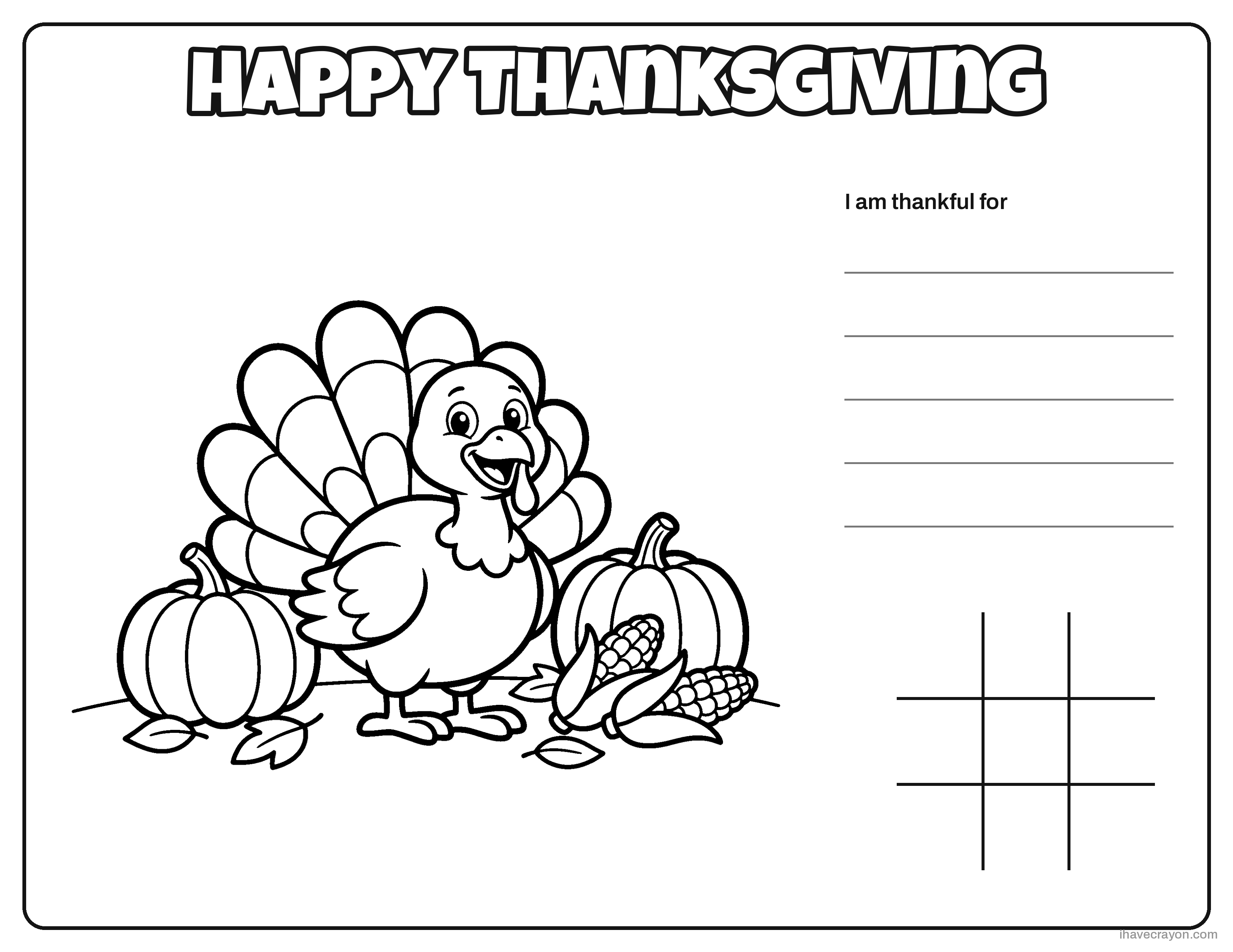 Thanksgiving Placemats to Color, sheet 1